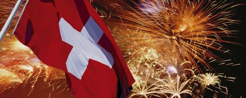 Swiss National Day celebrations - market and party